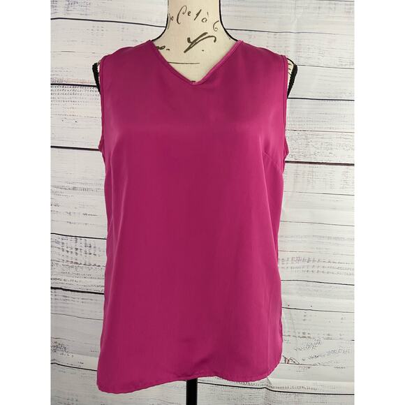 Susan Graver Style Sleeveless Blouse Womens XS V Neck Pink Cami Tank Shell - Picture 1 of 10